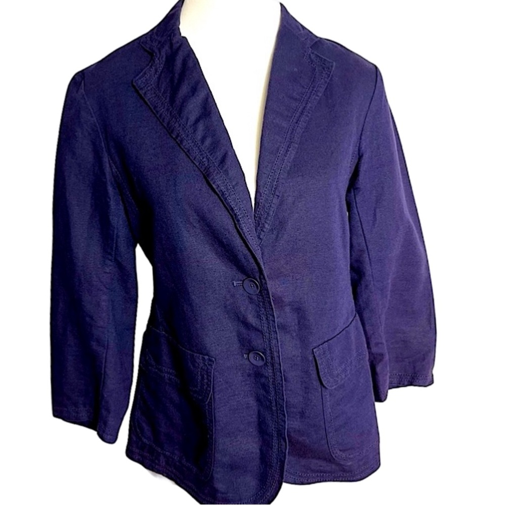 GAP Women’s Vintage Linen Blazer Size 6 Detail Stitching Feminine Officecore Y2K